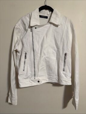 White Jean Zip Jacket